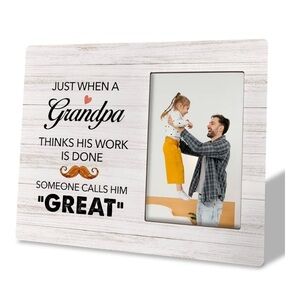 GRANDPA PHOTO FRAME: “Great” Quote 4x6 Frame - NEW IN PACKAGE